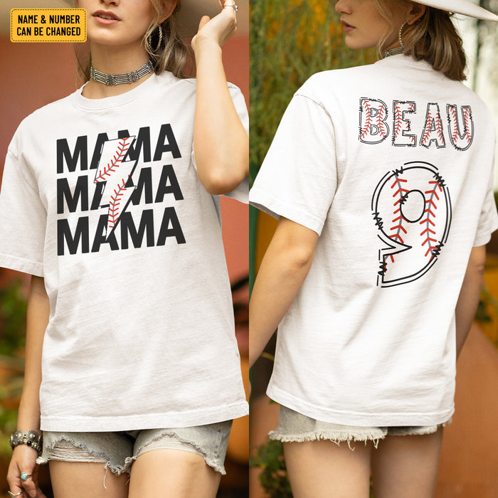 Custom Mama Baseball Shirt, Baseball Numbers Shirt Gift For Baseball Mom, Softball Mom