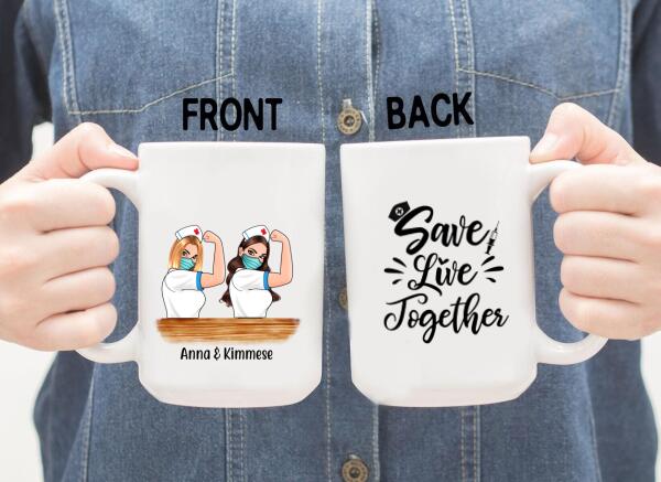 Personalized Mug, Strong Nurse Sisters Custom Gift For Nurse Squad