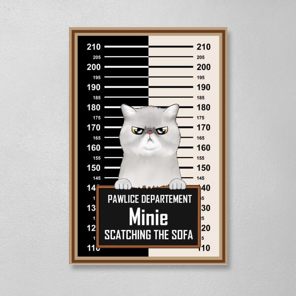 Police Department - Personalized Gifts for Cat Custom Canvas for Cat Mom and Cat Lovers