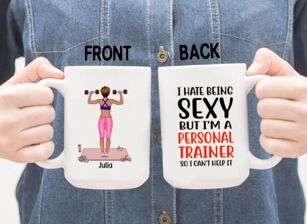 Personalized Mug, Personnal Trainer Woman, Gift for Gym Lovers