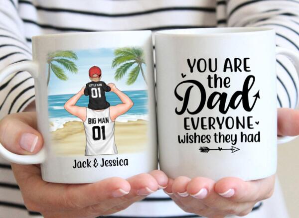 Personalized Mug, Father Giving Kid Piggyback Ride, Gift for Father's Day