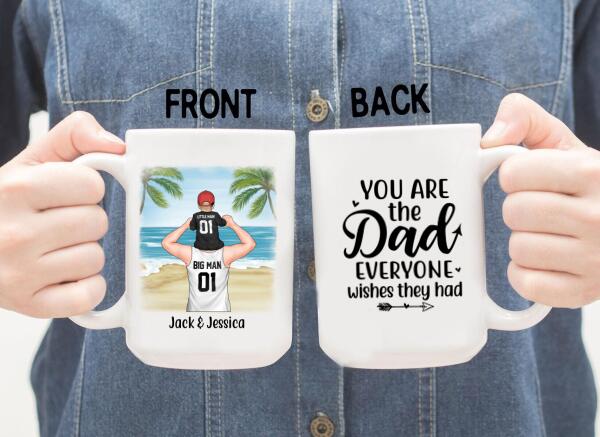 Personalized Mug, Father Giving Kid Piggyback Ride, Gift for Father's Day