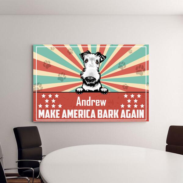 Personalized Canvas, Dogs Make America Bark Again Custom Gift For Fourth Of July