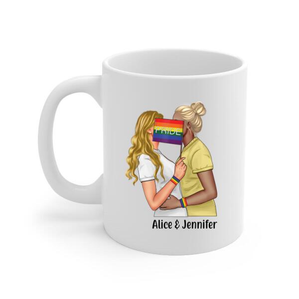 Personalized Mug, Lesbian Couple, Gift for Pride Month, LGBT Couple