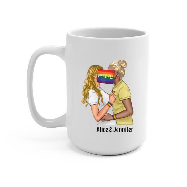 Personalized Mug, Lesbian Couple, Gift for Pride Month, LGBT Couple