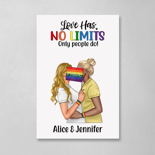 Personalized Canvas, Lesbian Couple, Gift for Pride Month & LGBT Couple