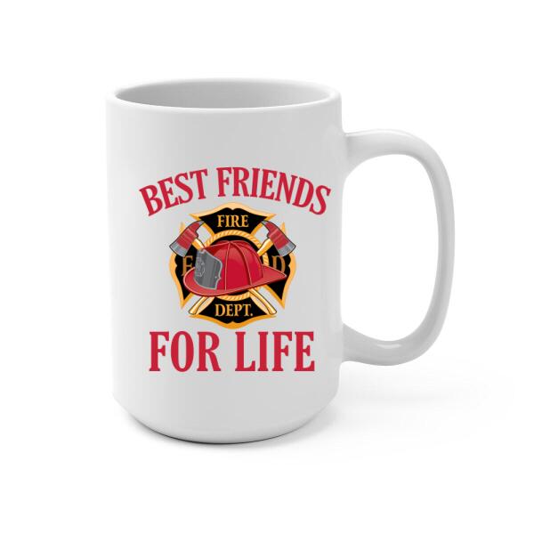 Personalized Mug, Firefighter Partners For Couple, Friends And Family, Custom Gift For Firefighters