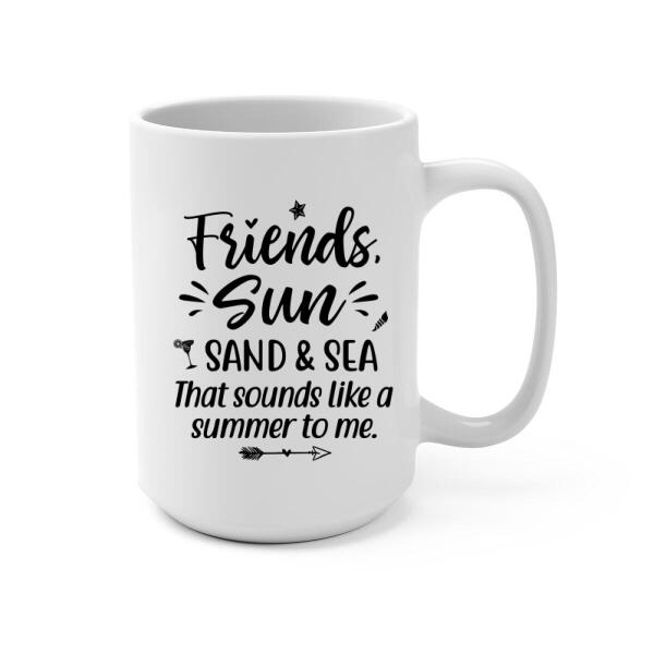 Personalized Mug, Mermaid Sisters On The Beach, Gift for Besties, Gifts for Beach Lovers