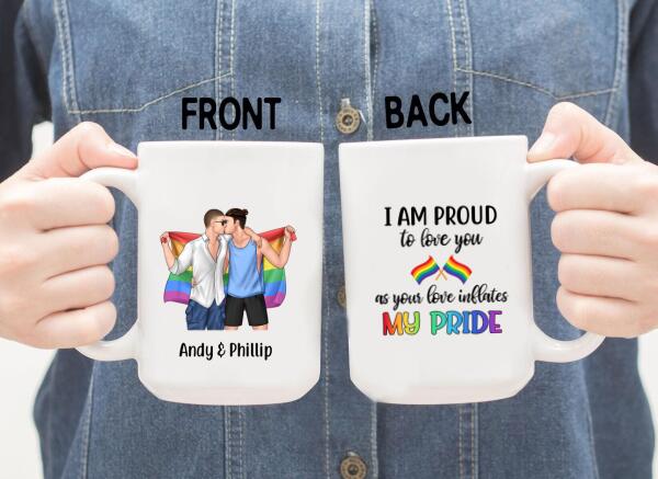 Personalized Mug, LGBT Couple Kissing Custom Gift For Pride Month