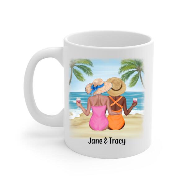 Personalized Mug, Beach Sisters, Gift for Beach Lovers