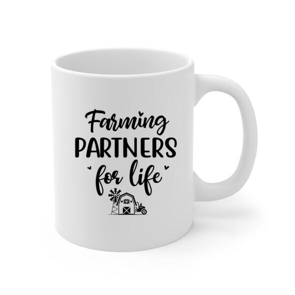 Personalized Mug, Farming Couple And Kids - Up To 3 Kids, Gift For Farmers