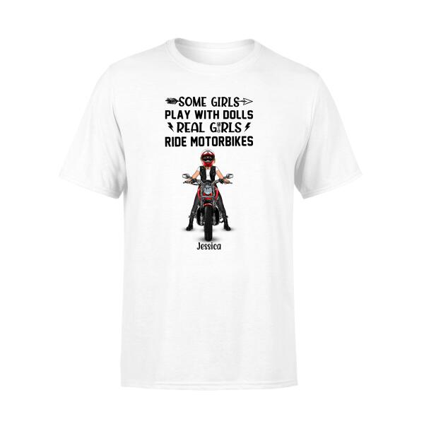 Personalized T-shirt, Biker Girl, Real Girls Ride Motorbike, Gift for Motorcycle Lovers