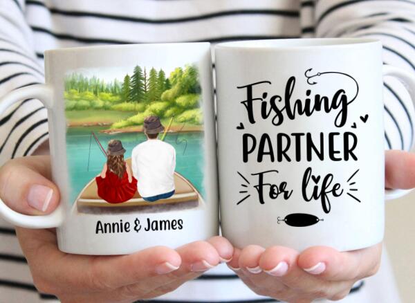 Personalized Mug, Fishing Partners On Boat, Gift For Fishers