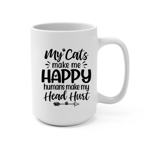 Personalized Mug, Funny Cat - Up To 6 Cats, Gift For Cat Lovers