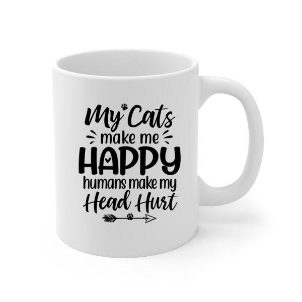 Personalized Mug, Funny Cat - Up To 6 Cats, Gift For Cat Lovers