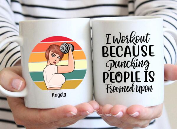 Personalized Mug, Strong Gym Woman Custom Gift For Workout Lovers