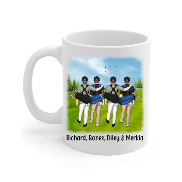 Personalized Mug, Four Men Golf Partners, Custom Gift For Golf Lovers