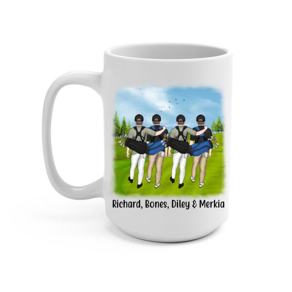 Personalized Mug, Four Men Golf Partners, Custom Gift For Golf Lovers