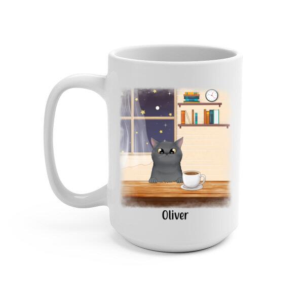 Without My Cat and Coffee My Heart Would Be Empty - Personalized Gifts Custom Coffee Mug for Cat Mom, Coffee