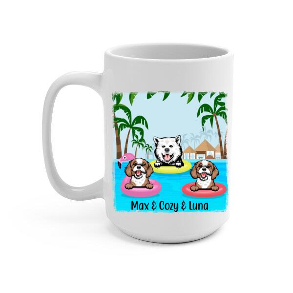 Personalized Mug, Swimming With Dogs, Gift for Dogs Lovers, Swimming Lovers, Summer Gift