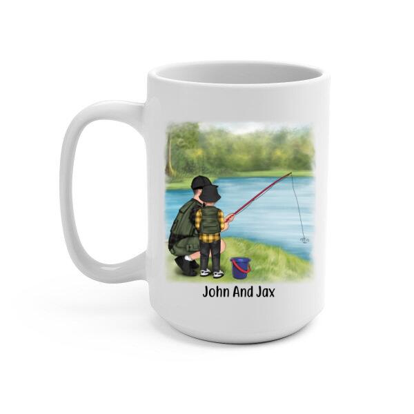 Father and Son Fishing Buddies For Life, Personalized Mug Gift For Fishing Lovers