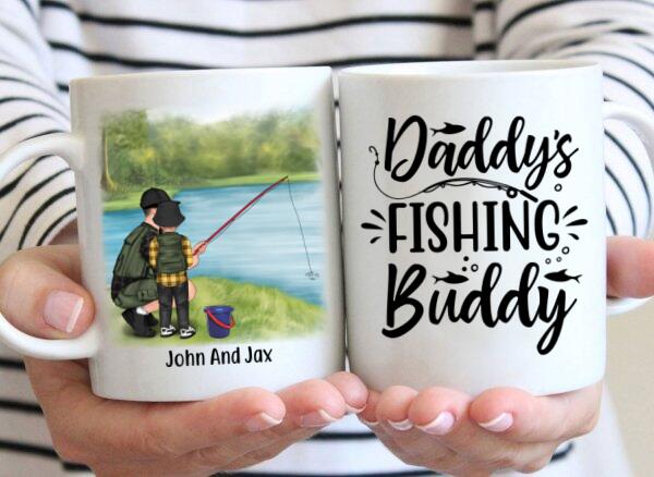 Father and Son Fishing Buddies For Life, Personalized Mug Gift For Fishing Lovers