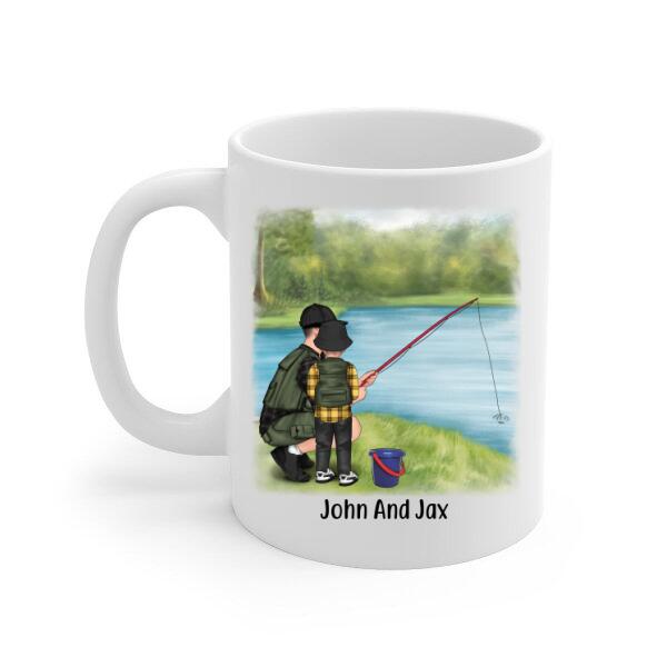 Father and Son Fishing Buddies For Life, Personalized Mug Gift For Fishing Lovers