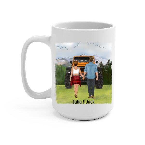 Personalized Mug, Couple Holding Hands, Relationship Goals, Gift for Friends, Car Lovers