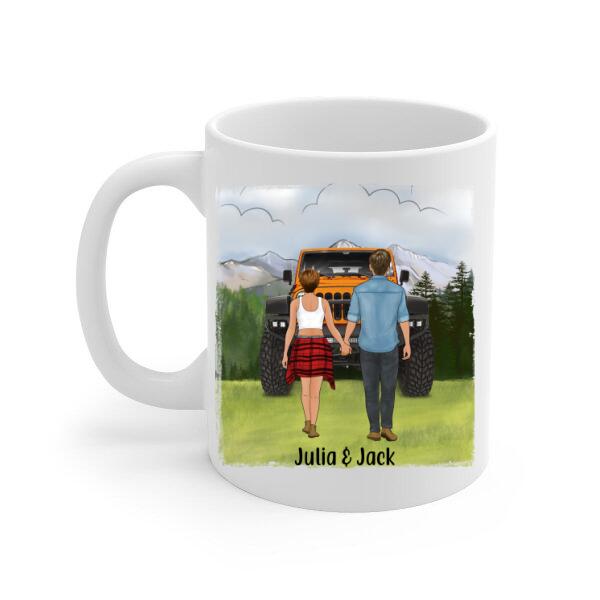 Personalized Mug, Couple Holding Hands, Relationship Goals, Gift for Friends, Car Lovers