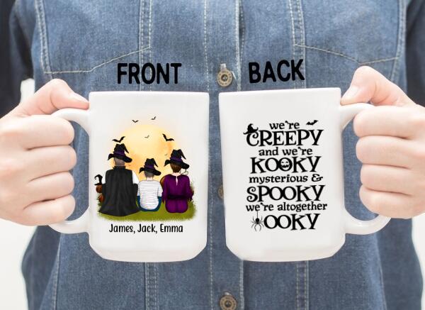 Personalized Mug, We're Creepy And We're Kooky We're Mysterious And Spooky - Family Gift, Gift For Halloween