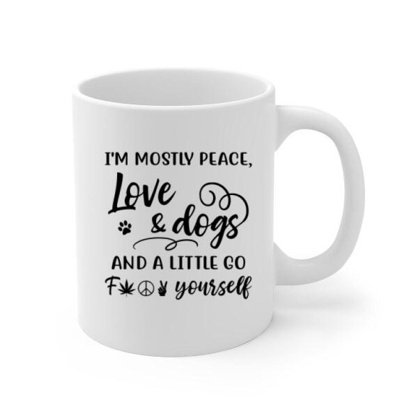 Personalized Mug, Hippie Girl and Dogs Custom Gift For Dog and Hippie Lovers