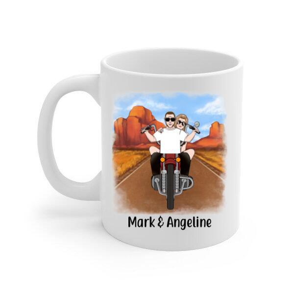 Personalized Mug, Couple Riding Motorcycle, Gifts For Riders