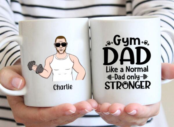 Personalized Mug, Old Gym Man, Gift for Father & Gym Lovers