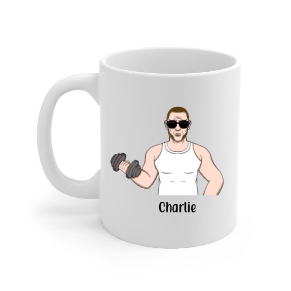 Personalized Mug, Old Gym Man, Gift for Father & Gym Lovers