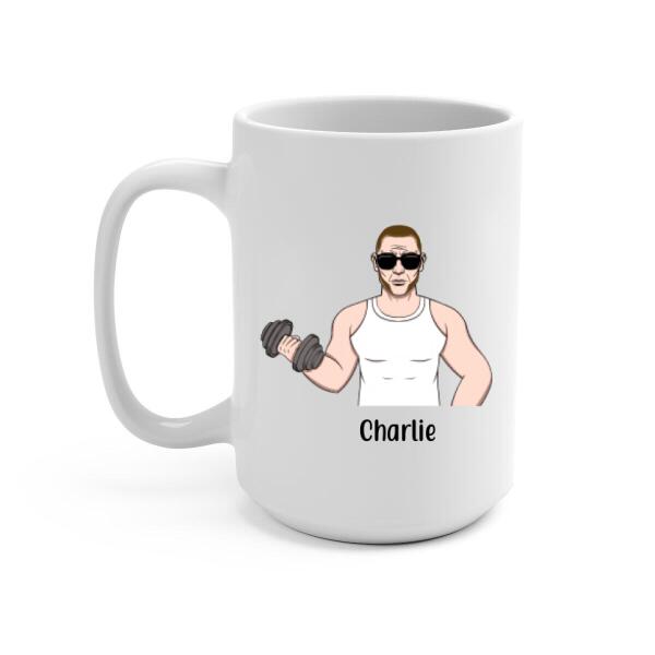 Personalized Mug, Old Gym Man, Gift for Father & Gym Lovers