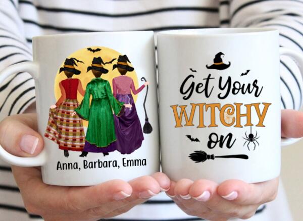 Personalized Mug, Halloween Sisters - Witches Squad, Gift For Halloween And Best Friends