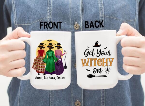 Personalized Mug, Halloween Sisters - Witches Squad, Gift For Halloween And Best Friends