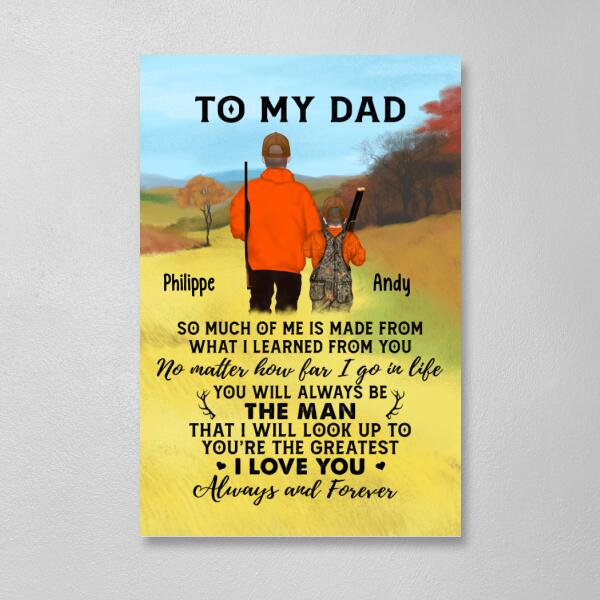 To My Dad - Personalized Gifts Custom Hunting Canvas for Dad, Hunting Lovers