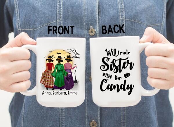 Personalized Mug, Witch Sisters, Hocus Pocus Sisters, Gifts For Halloween Friends