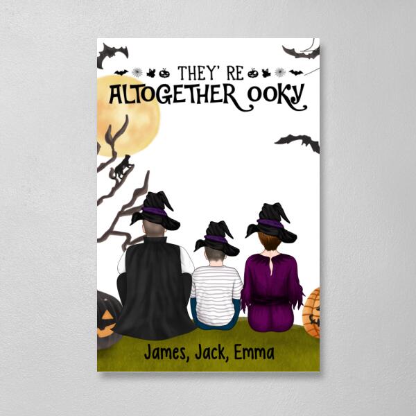 Personalized Canvas, They're Altogether Ooky, Witch And Wizard, Gifts For Halloween Family