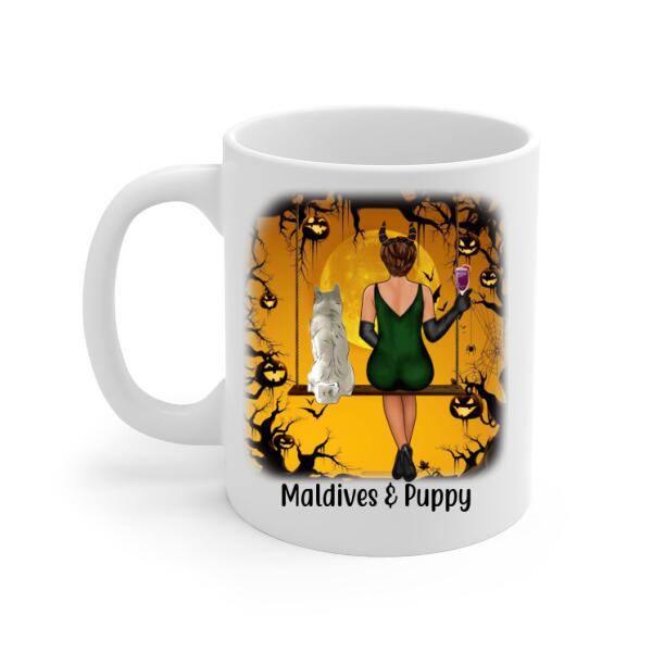 Yes, I'm a Crazy Dog Witch - Halloween Personalized Gifts - Custom Dog Mug for Dog Mom, Dog Lovers