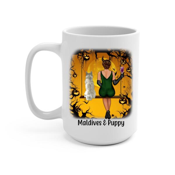 Yes, I'm a Crazy Dog Witch - Halloween Personalized Gifts - Custom Dog Mug for Dog Mom, Dog Lovers