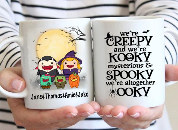 Personalized Mug, Spooky Family, Cute Halloween Icon, Gifts For Halloween Family