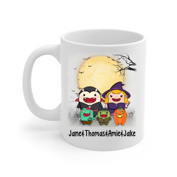 Personalized Mug, Spooky Family, Cute Halloween Icon, Gifts For Halloween Family