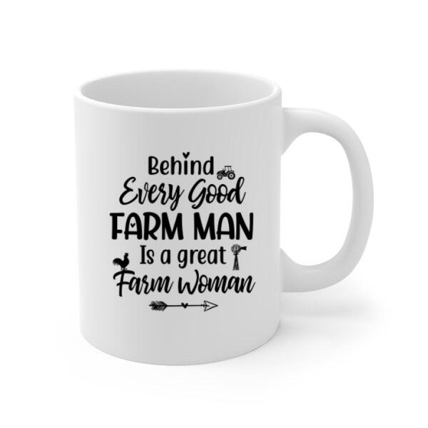 Personalized Mug, Tractor Couple/Friends Racing, Custom Gift For Farmers