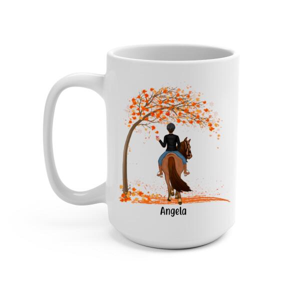 Personalized Mug, Up To 3 Girls, Life Is Better With Horses - Fall Gift, Gift For Horse Lovers, Sisters And Best Friends