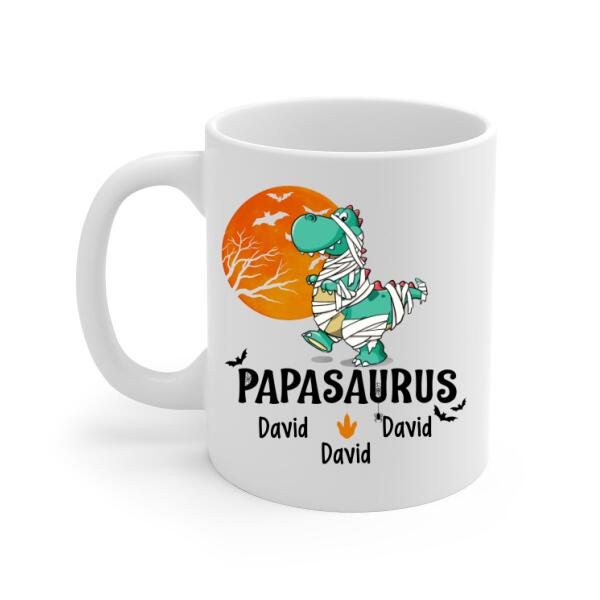 Personalized Mug, Papasaurus, Halloween Father, Gifts For Halloween Family, Gifts For Father