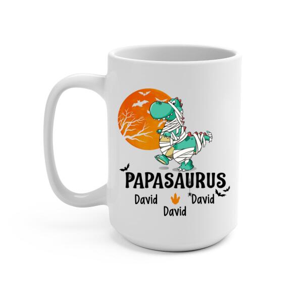 Personalized Mug, Papasaurus, Halloween Father, Gifts For Halloween Family, Gifts For Father