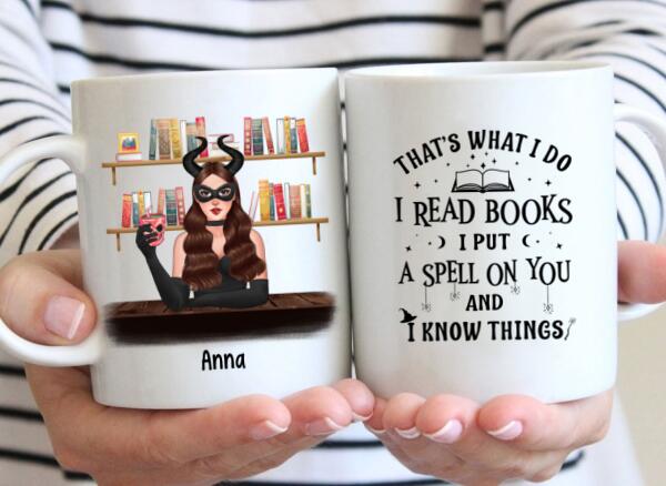 Personalized Mug, I Read Book I Put A Spell On You, Gifts For Book Lovers, Gifts For Halloween