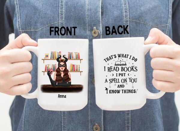 Personalized Mug, I Read Book I Put A Spell On You, Gifts For Book Lovers, Gifts For Halloween